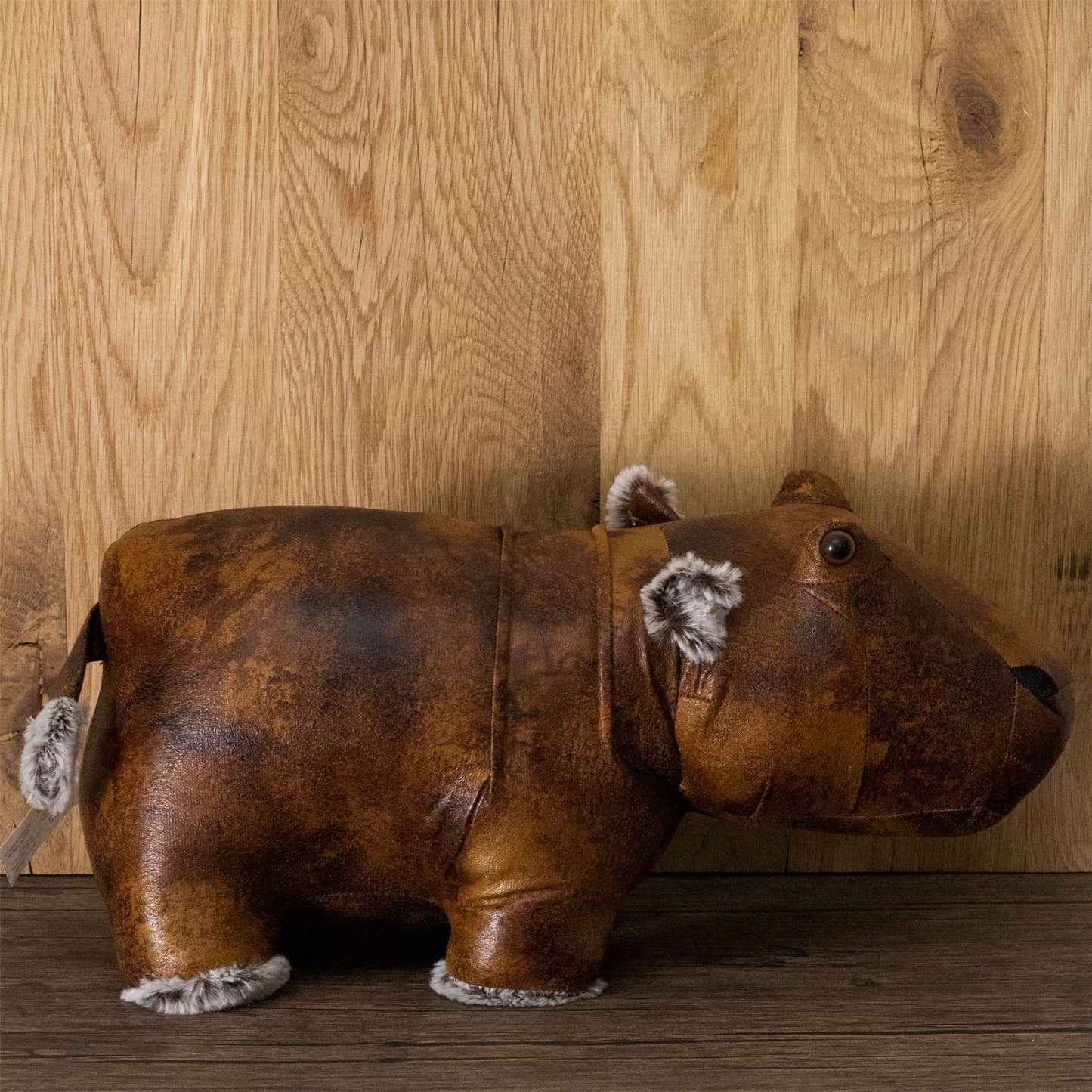 Henrietta Hippo Doorstop Faux Leather Weighted Hippopotamus Animal Door Stop 2kg