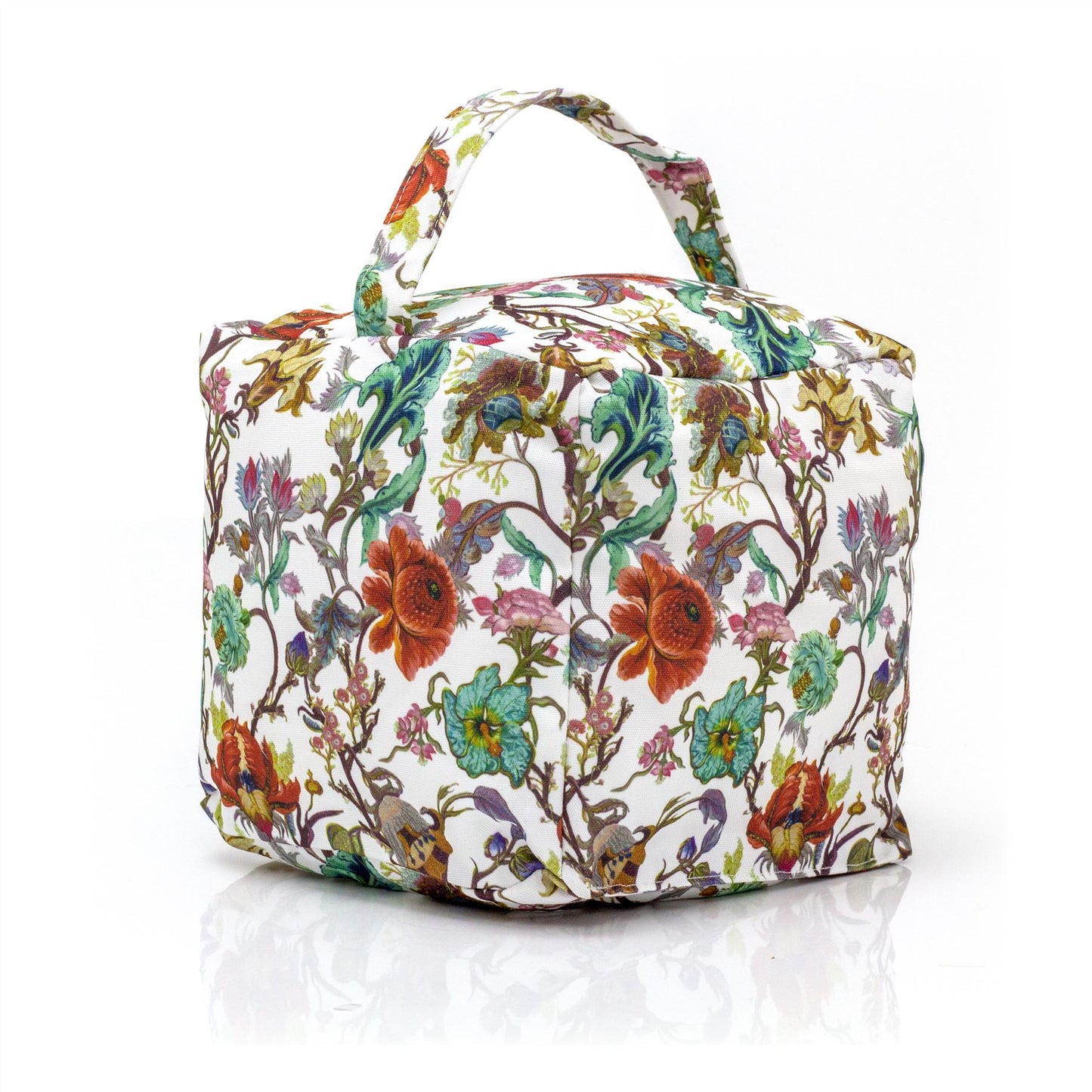 William Morris Anthina Fabric Cube Doorstop | Botanical Floral Square Door Stop