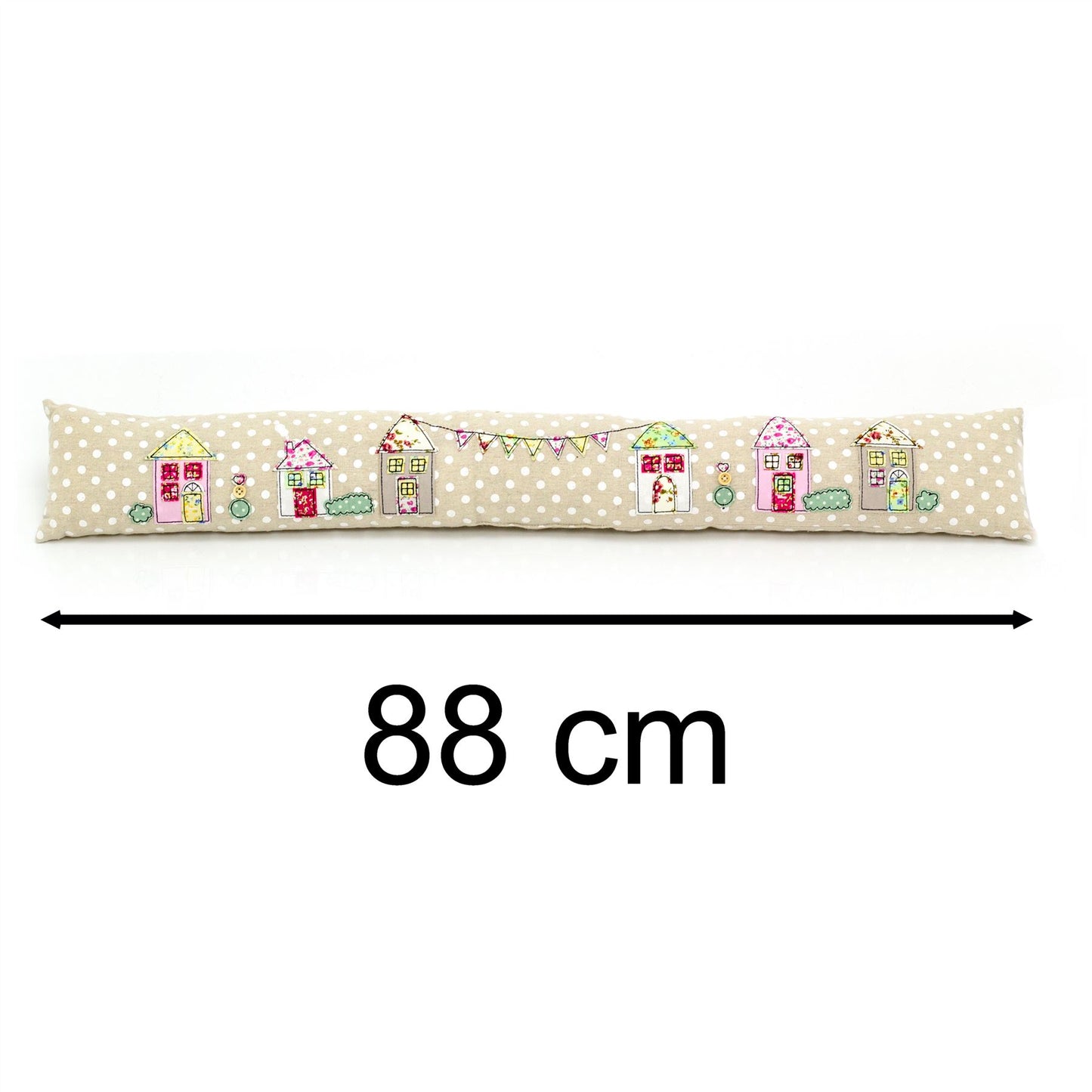 Applique Houses Fabric Draught Excluder | Polka Dot Draft Excluder Door Cushion