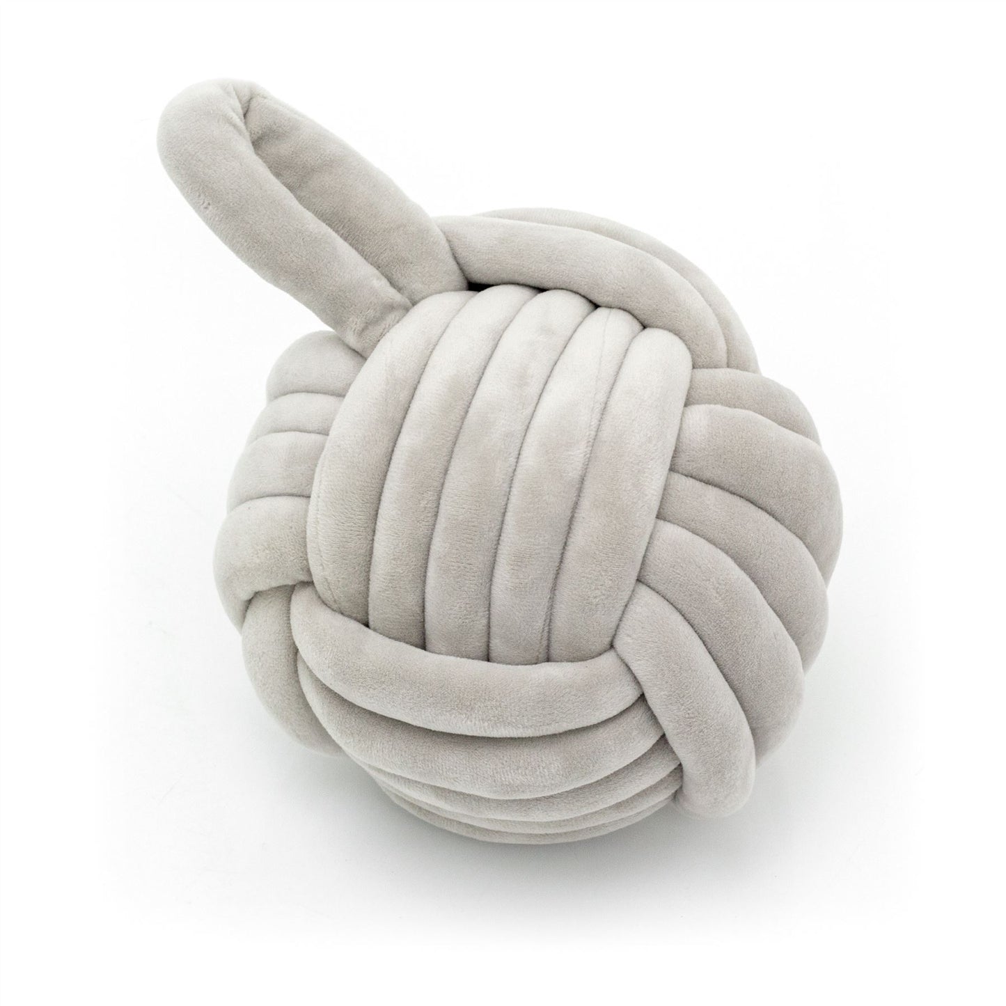 Grey Fabric Nautical Monkey Fist Knot Door Stop | Rope Design Knot Doorstop