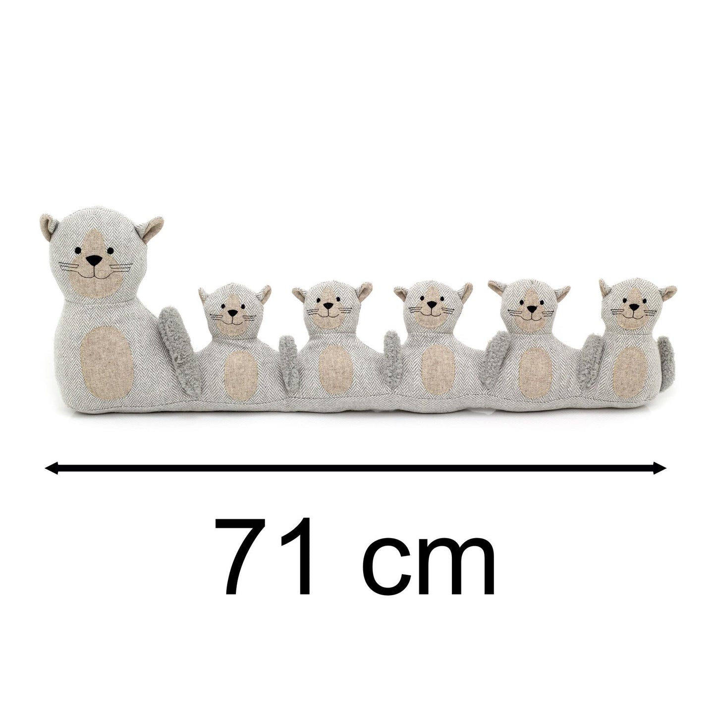 71Cm Grey Cat Draught Excluder ~ Door Draught Cushion