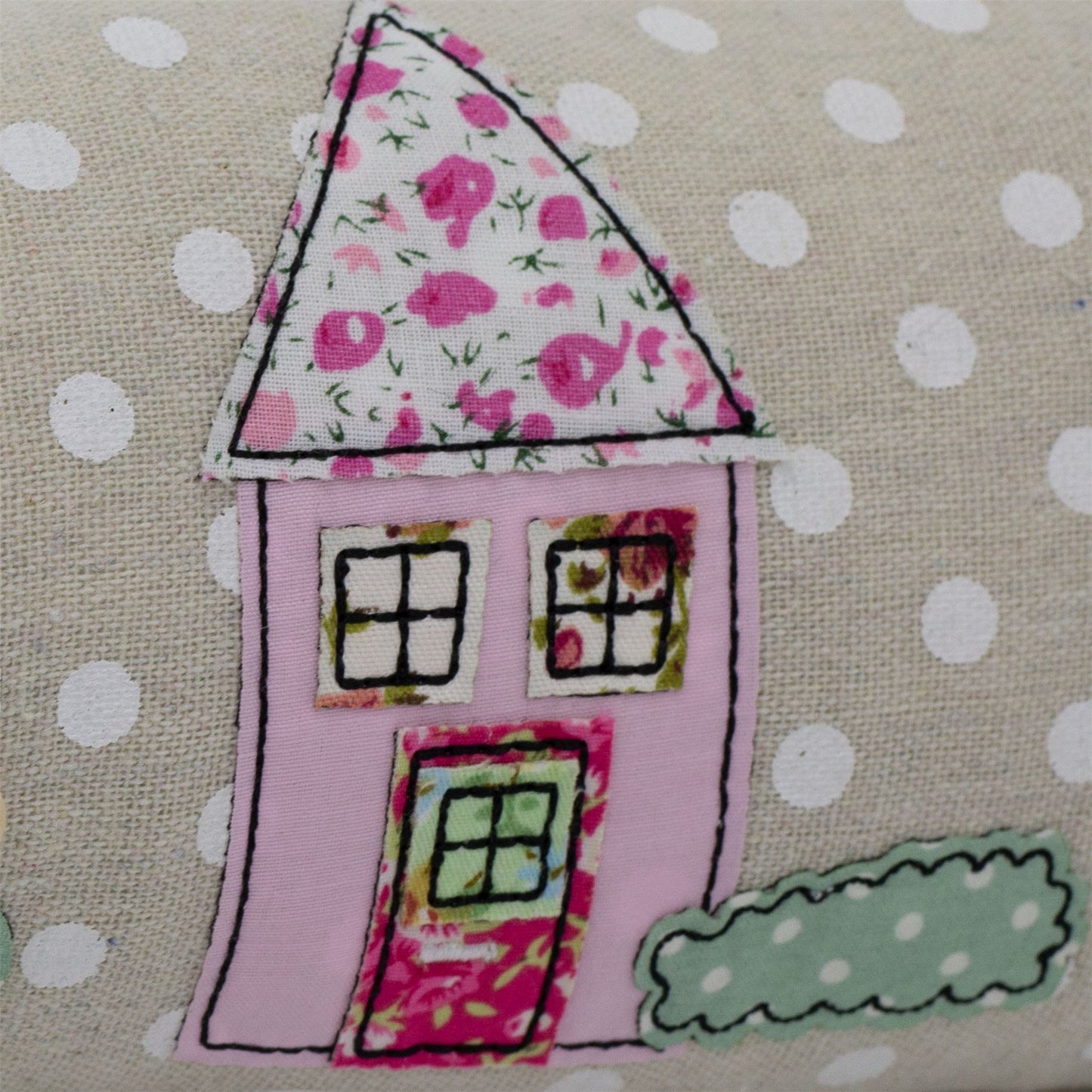 Applique Houses Fabric Draught Excluder | Polka Dot Draft Excluder Door Cushion