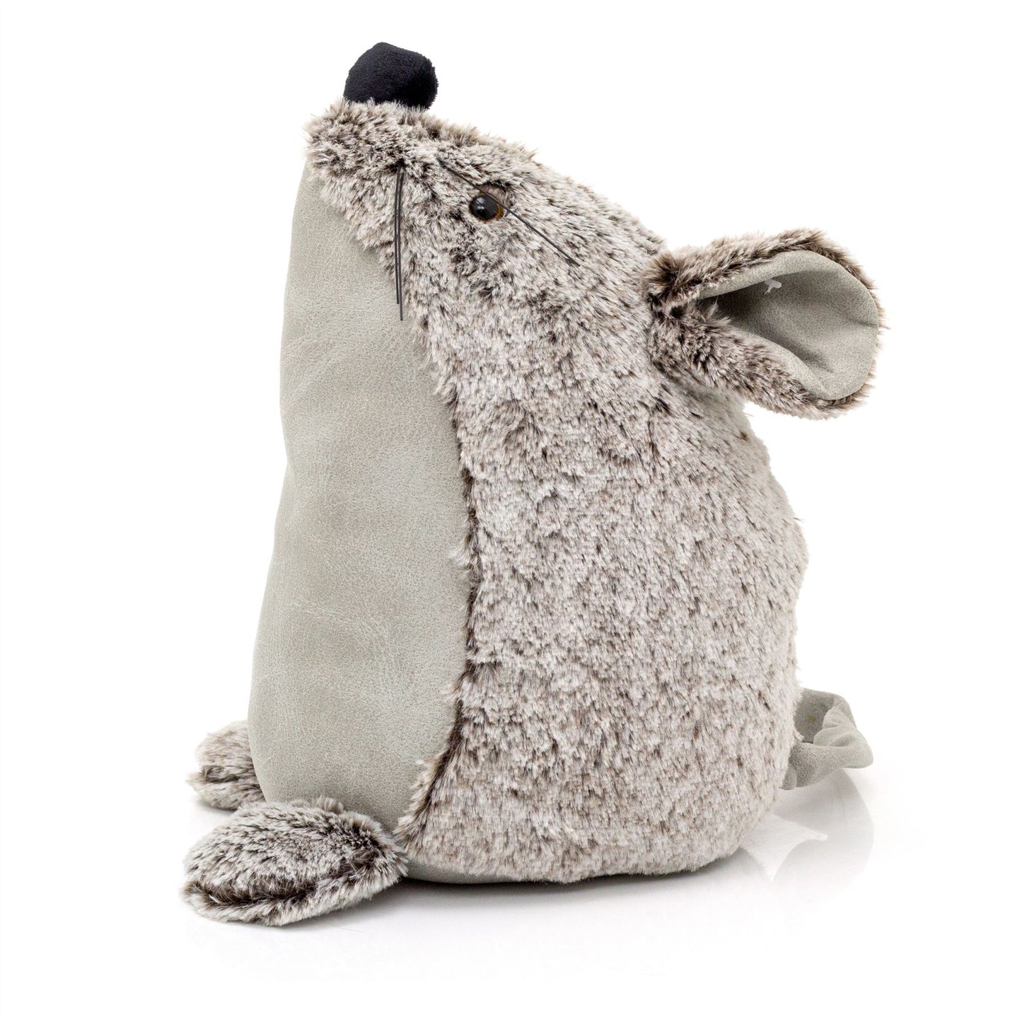 Bella Mouse Doorstop | Faux Leather Weighted Grey Mouse Animal Door Stop 1.8kg