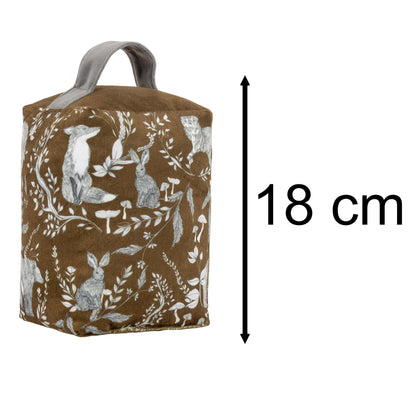 Buckthorn Amber Doorstop | Forest Animals Velvet Weighted Door Stop - 18cm