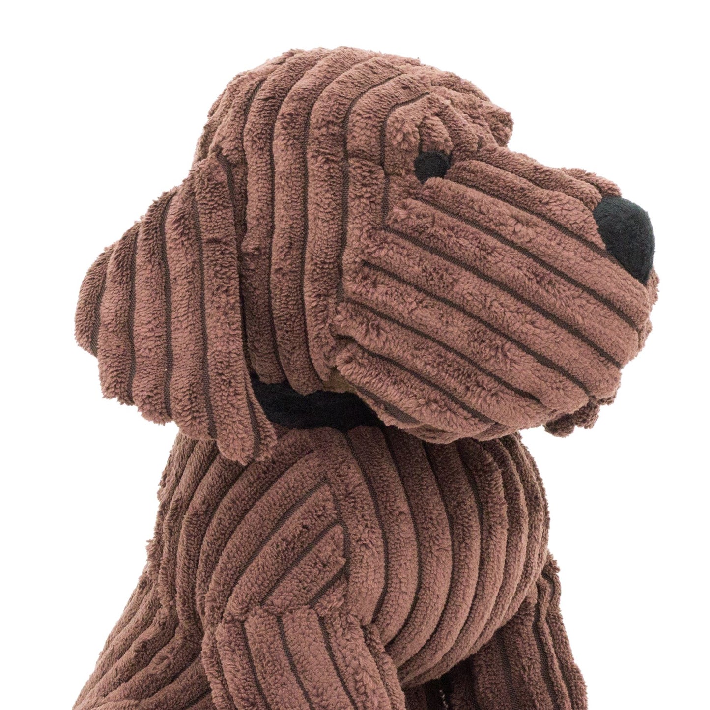 2 Piece Chocolate Dog Door Stop And Draught Excluder | Chunky Cord Ribbed Fabric Dog Puppy Doorstop Draft Excluder | Set Of 2 Home Decor