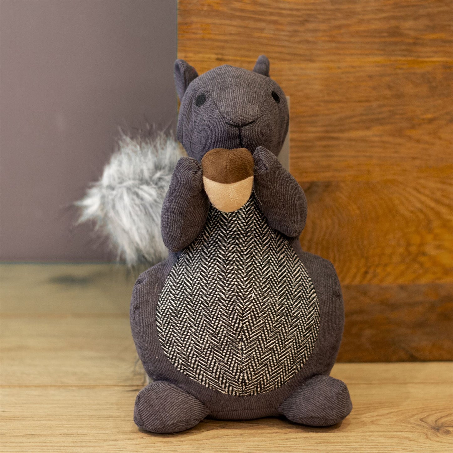 Squirrel With Nut Doorstop | Squirrel Shaped Door Stop Animal Doorstop - Grey