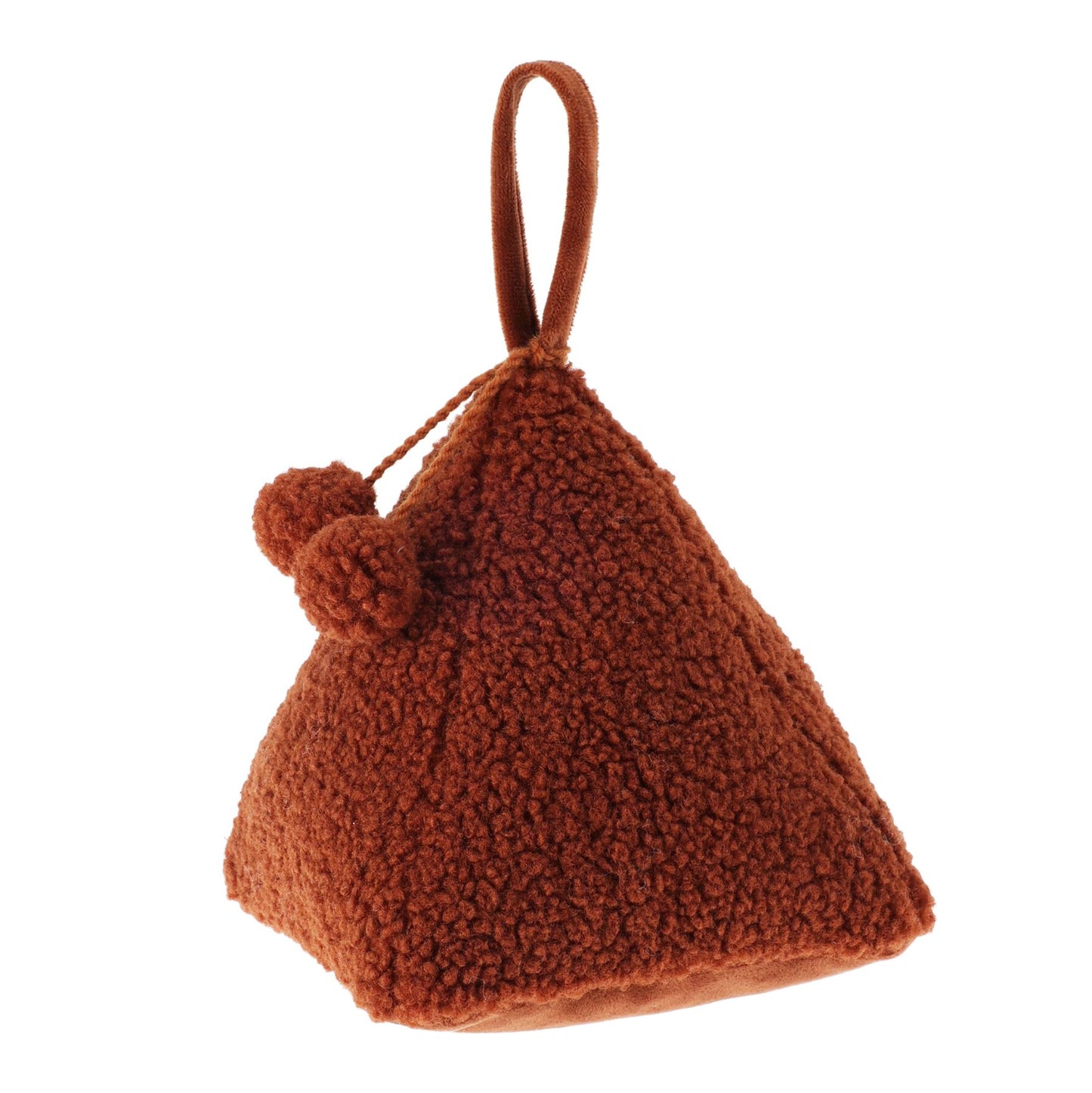 Childrens Sherpa Fleece Pyramid Doorstop Kids Teddy Fleece Door Stop With Handle