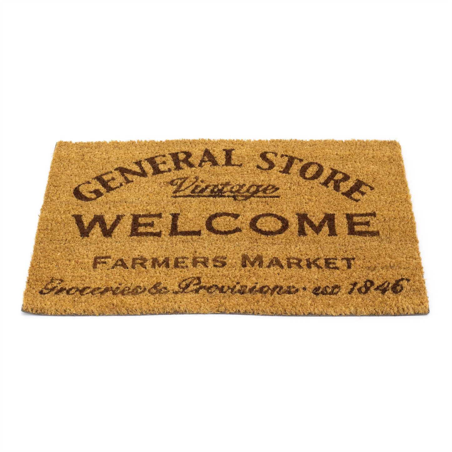 General Store Doormat | Rectangular Entrance Welcome Coir Door Mat - 60x40cm