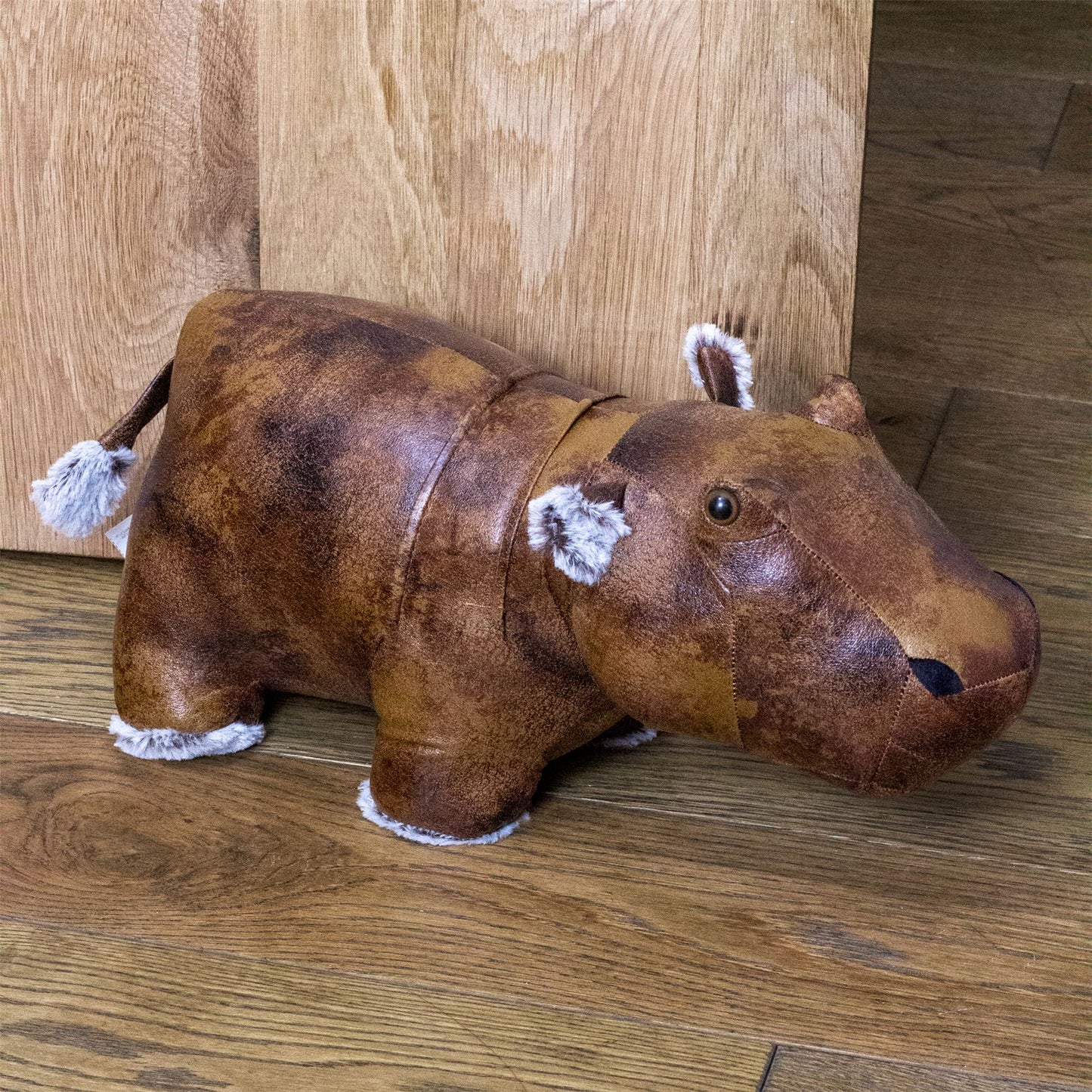 Henrietta Hippo Doorstop Faux Leather Weighted Hippopotamus Animal Door Stop 2kg