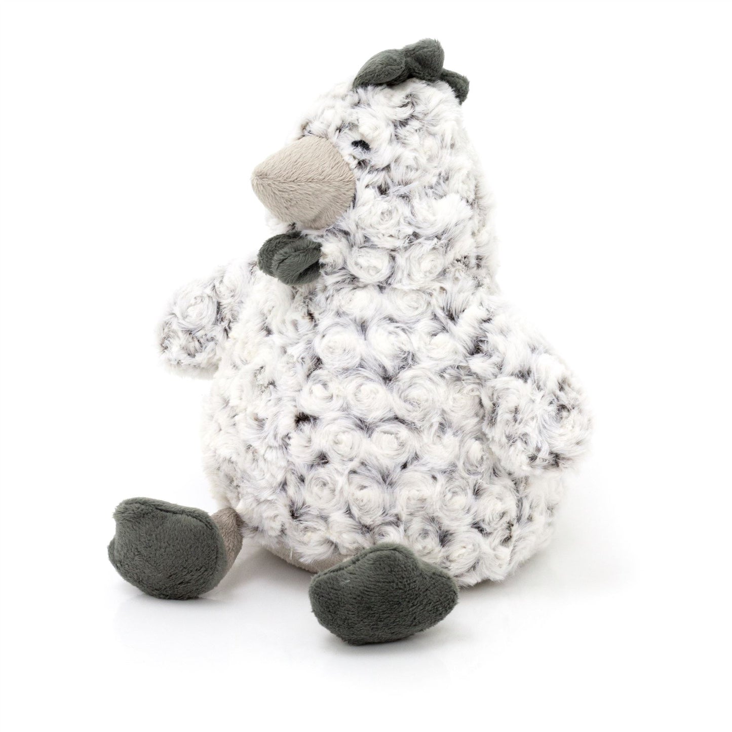 Novelty Plush Chicken Hen Doorstop | Decorative Fabric Bird Doorstop | Farmyard Animal Door Stopper - Grey