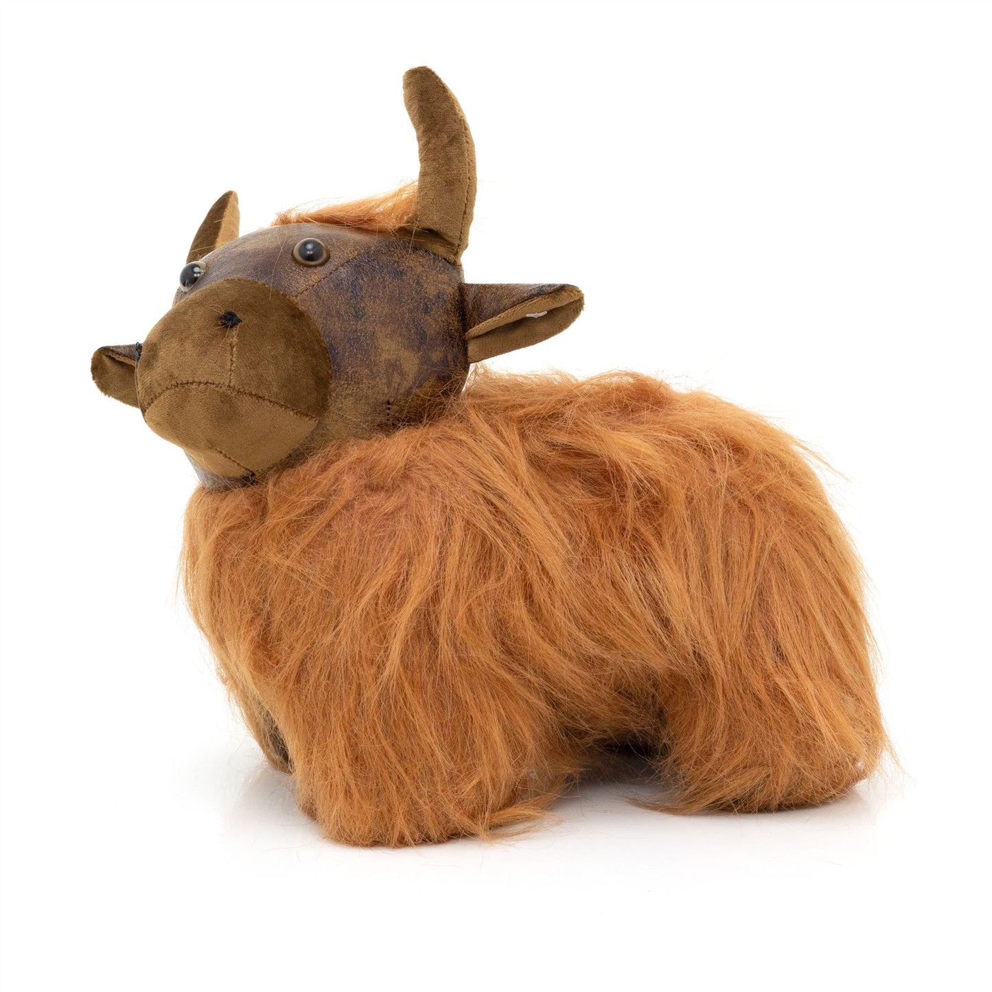 Angus Highland Cow Doorstop | Faux Leather Weighted Cow Animal Door Stop 1.8kg