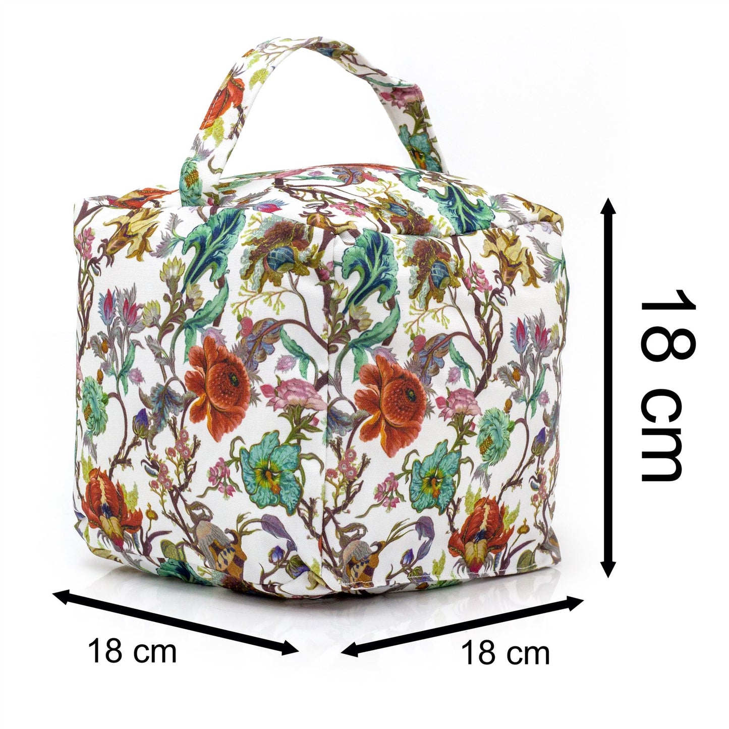 William Morris Anthina Fabric Cube Doorstop | Botanical Floral Square Door Stop