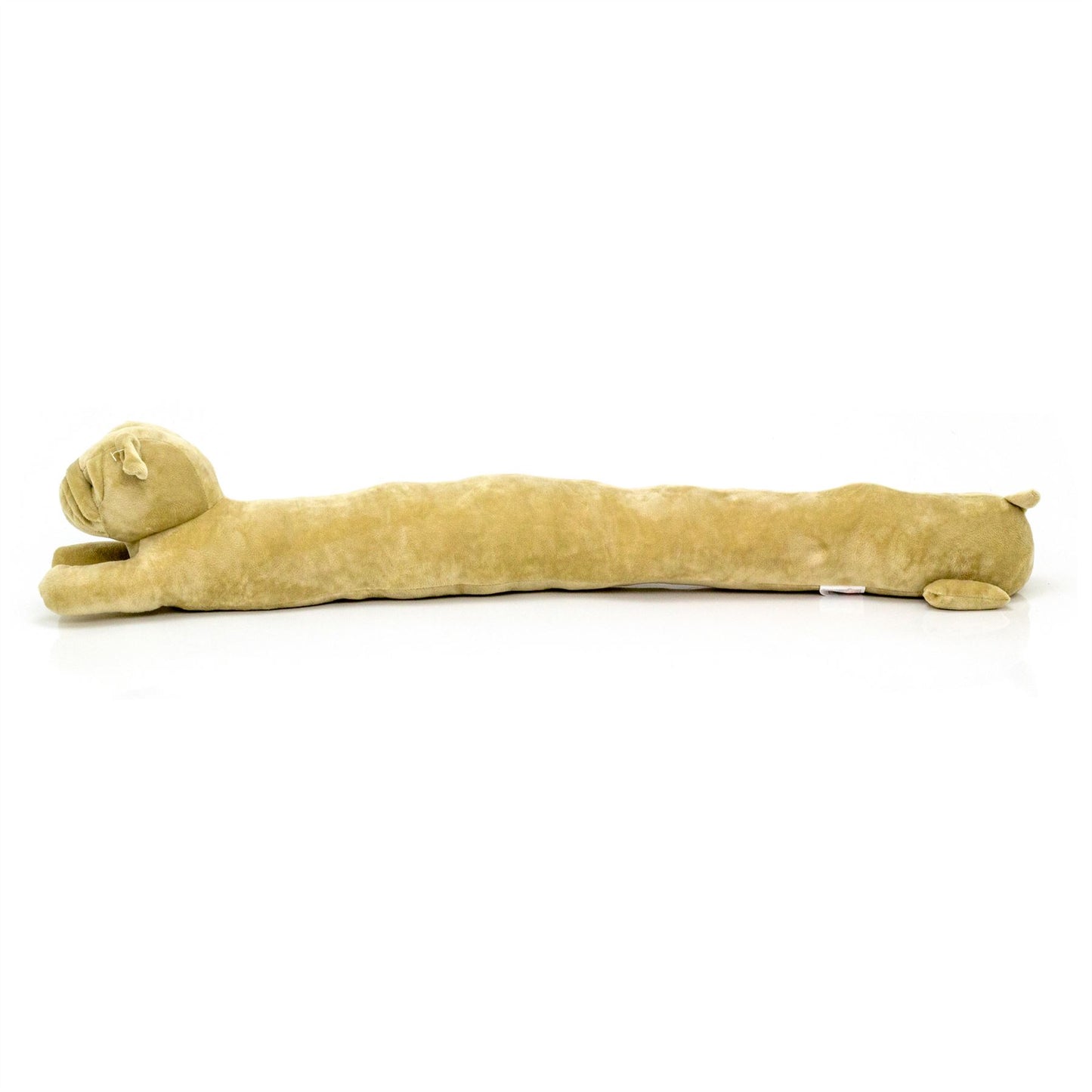 88cm Pug Draught Excluder | Plush Fabric Dog Shaped Door Draft Excluder - Cream