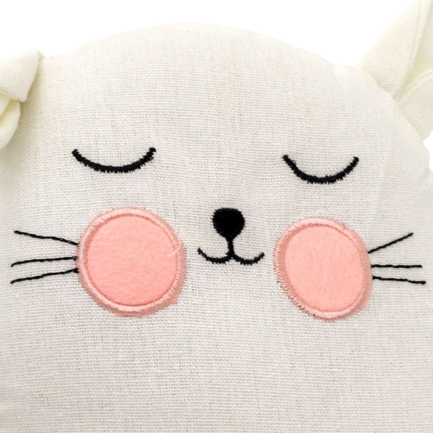 Childrens Fabric Cat Doorstop | Kids Cat Doorstops Animal Door Stopper - White