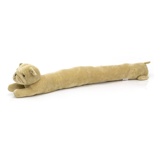 88cm Pug Draught Excluder | Plush Fabric Dog Shaped Door Draft Excluder - Cream