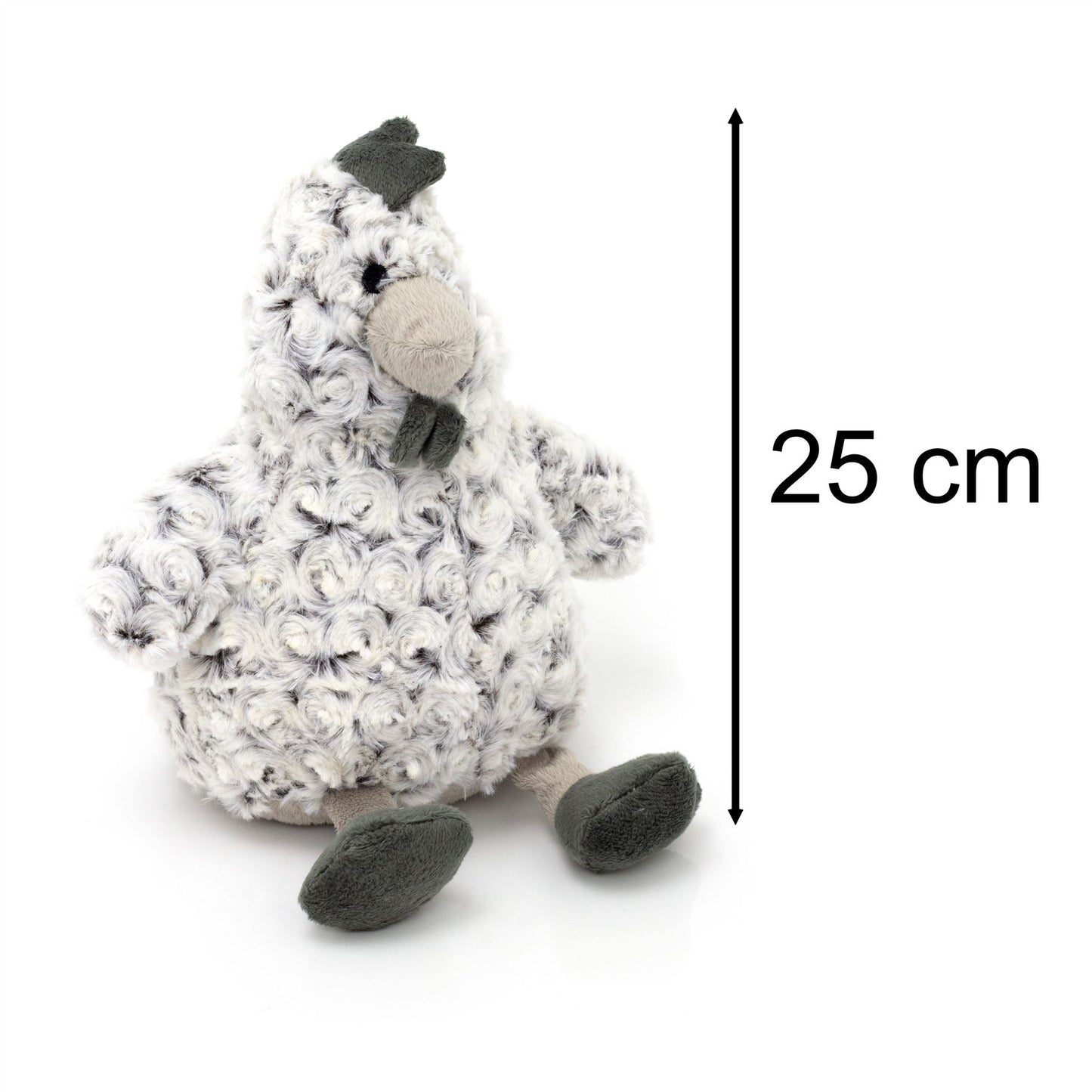 Novelty Plush Chicken Hen Doorstop | Decorative Fabric Bird Doorstop | Farmyard Animal Door Stopper - Grey