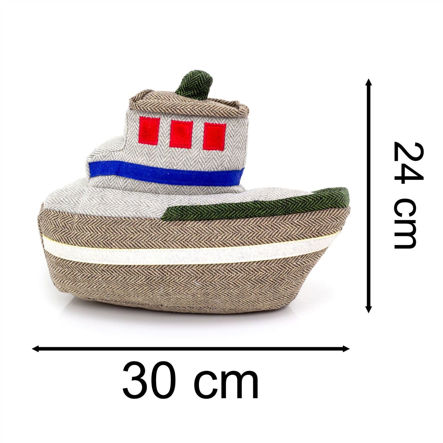 Nautical Boat Shaped Doorstop | Decorative Fabric Coastal Ship Door Stop