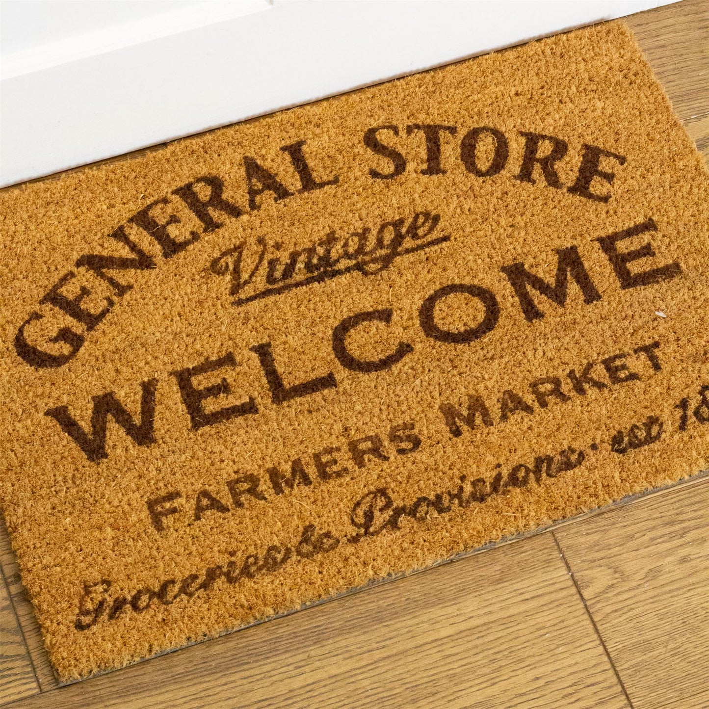 General Store Doormat | Rectangular Entrance Welcome Coir Door Mat - 60x40cm