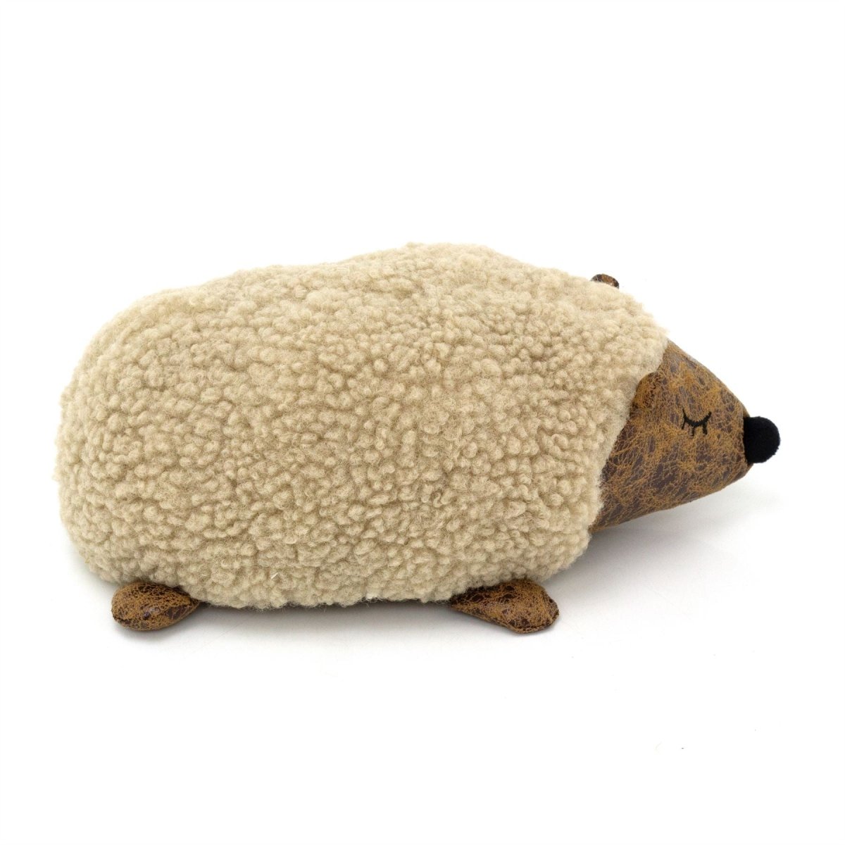 Ash Hedgehog Doorstop | Novelty Faux Leather Hedge Hog Animal Door Stop - 25cm - Doorstop