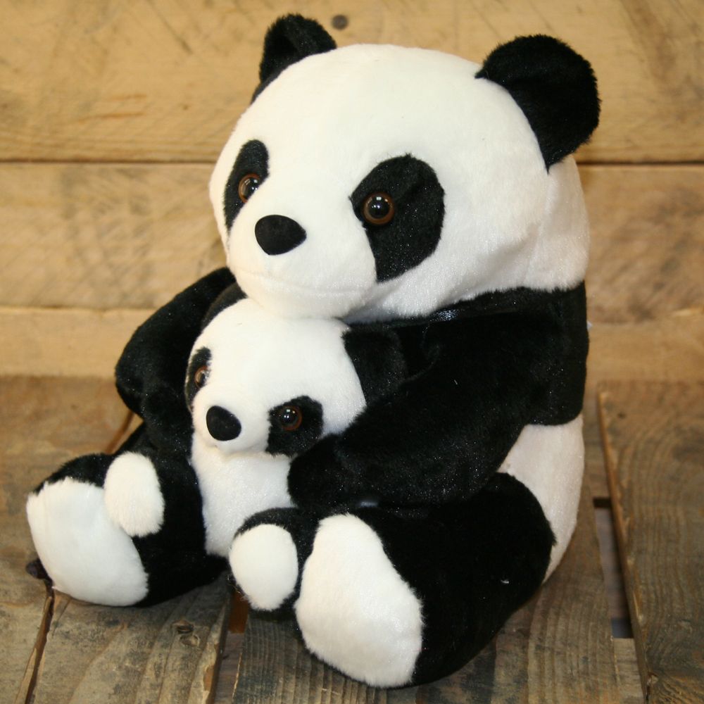 Adorable Black And White Panda Doorstop With Baby ~ Decorative Panda Door Stop