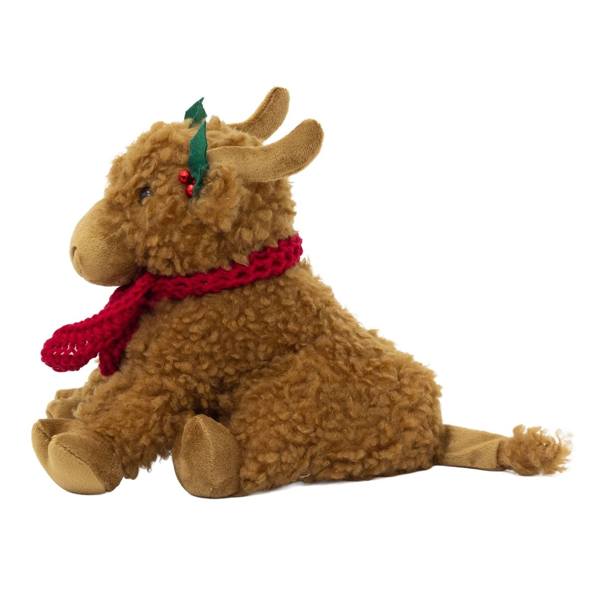 Bonnie the Highland Cow Doorstop | Christmas Fabric Animal Door Stop - 22cm - Doorstop
