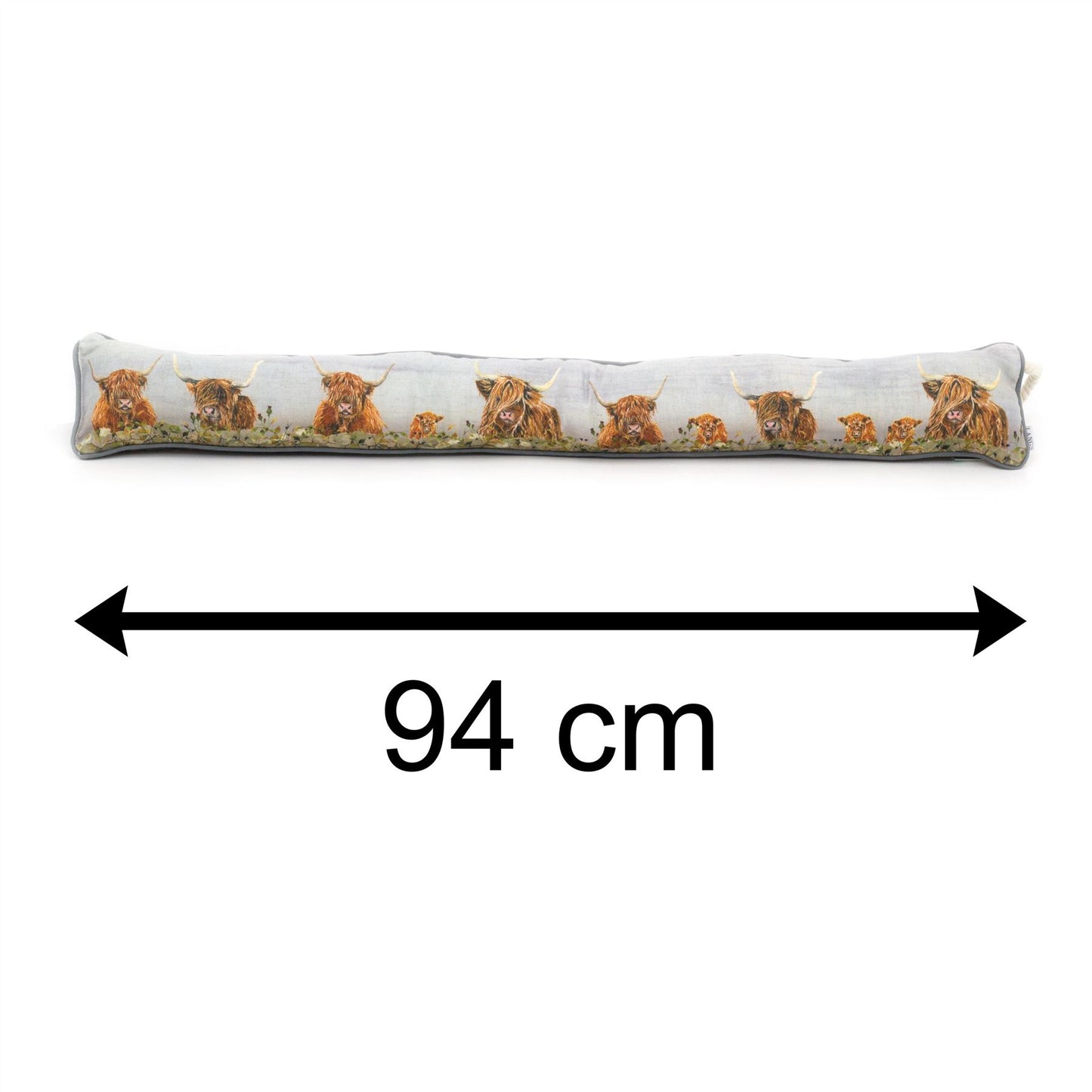 94cm Highland Cow Fabric Door Draught Excluder | Winter Draft Excluder Door Cushion | Draft Insulator Door Draught Cushion