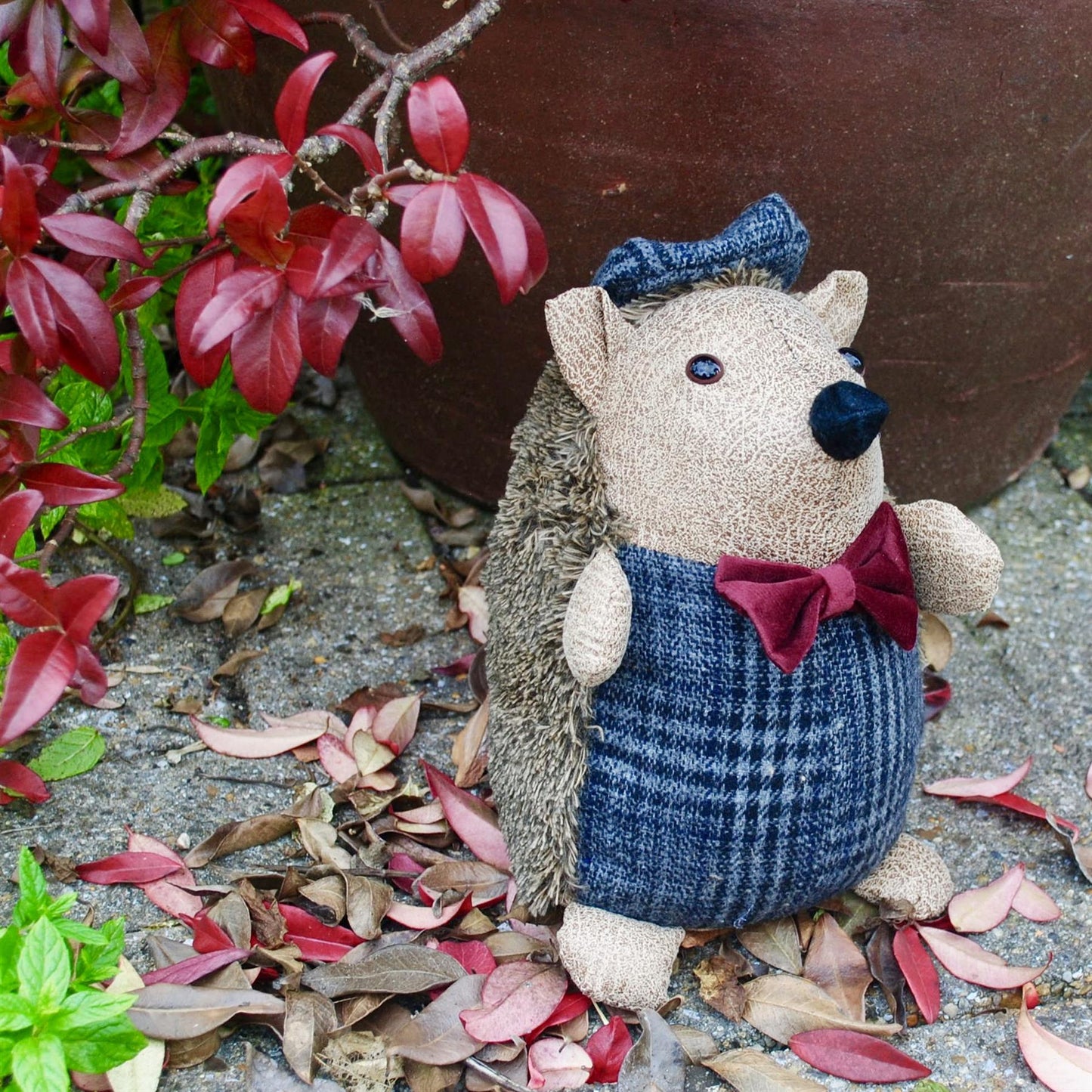 Chunky Brown Fabric Hedgehog Animal Doorstop ~ Novelty Decorative Door Stop