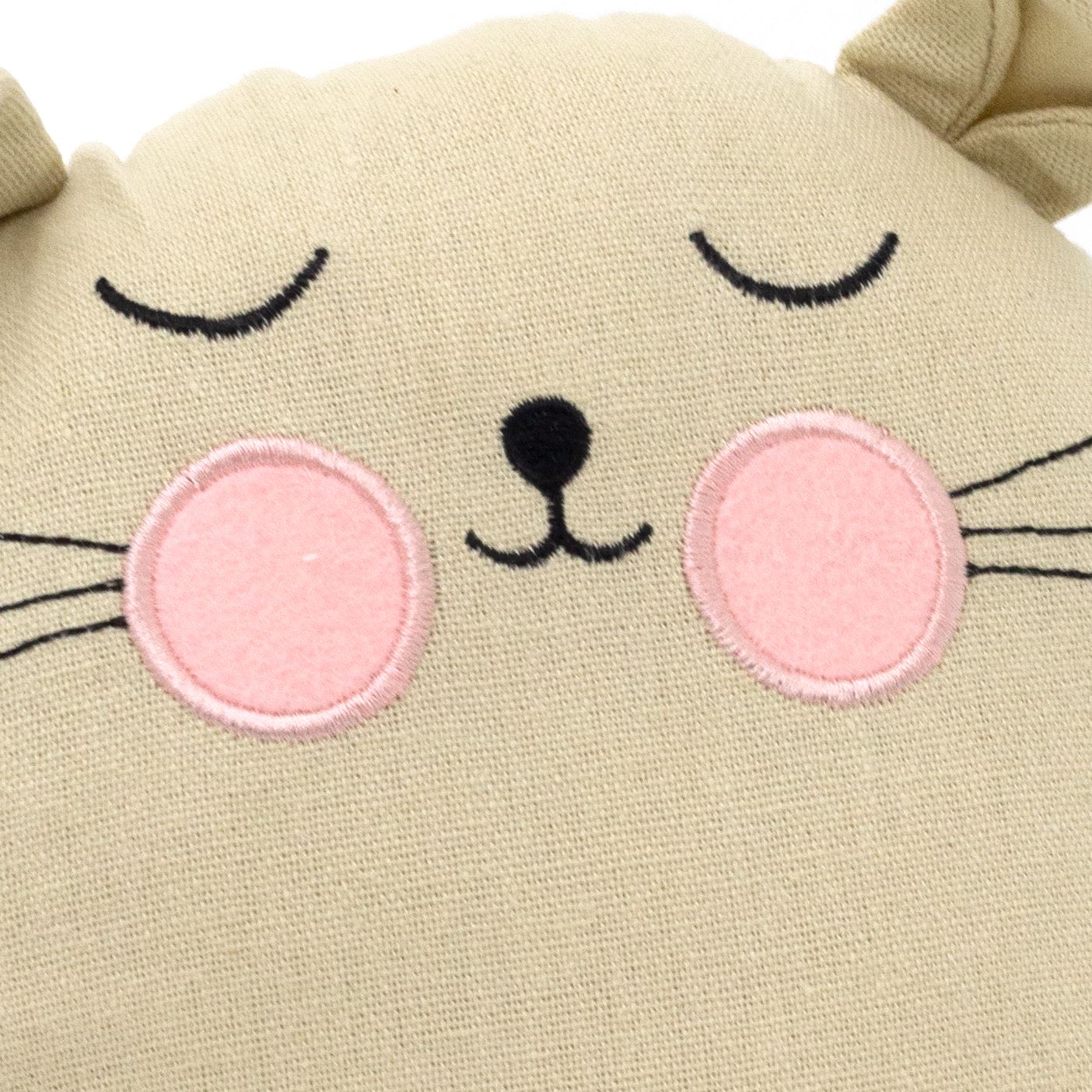 Childrens Fabric Cat Doorstop | Kids Cat Doorstops Animal Door Stopper - Beige