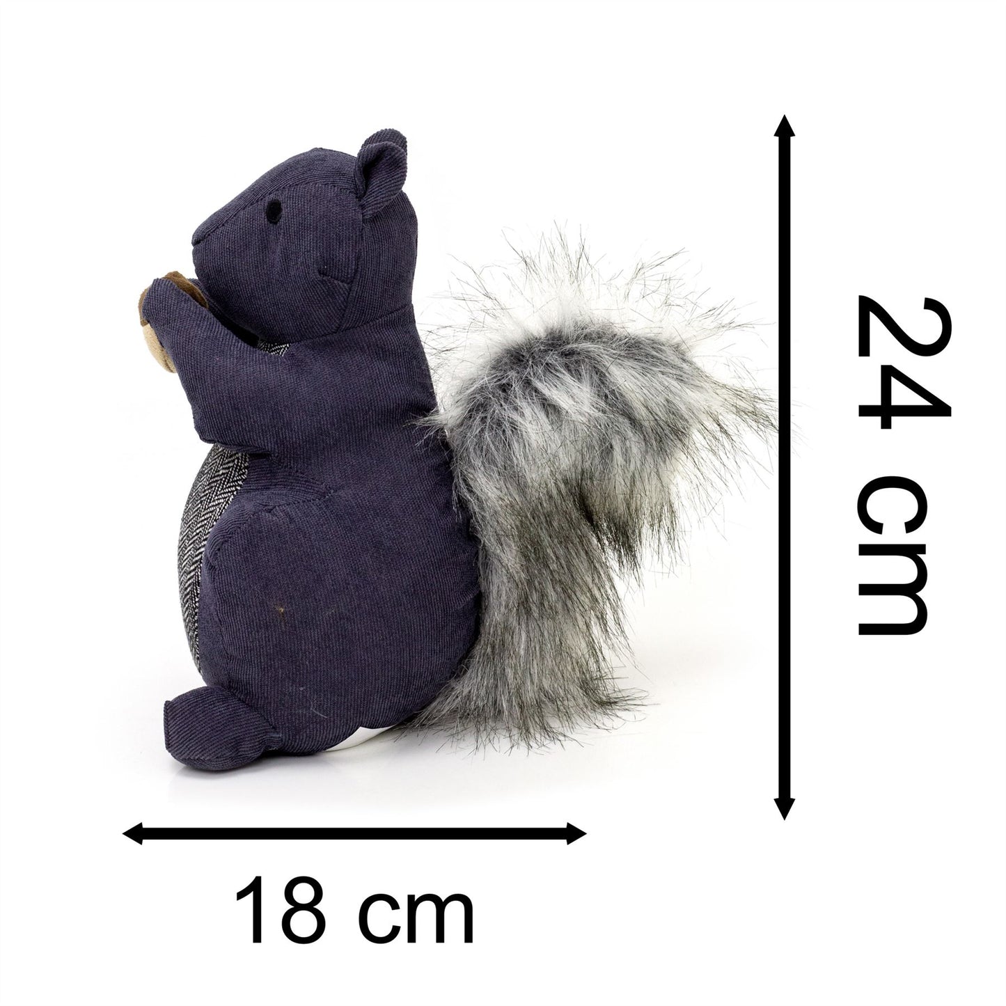 Squirrel With Nut Doorstop | Squirrel Shaped Door Stop Animal Doorstop - Grey