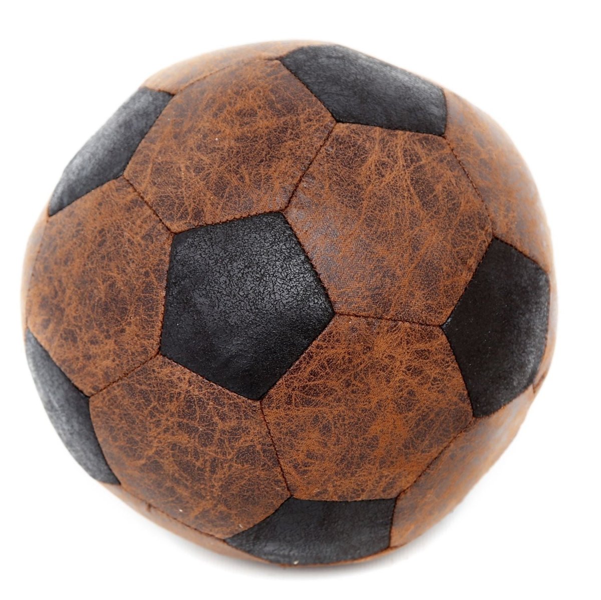 Distressed Leather Look Brown Black Football Style Novelty Decorative Doorstop - Doorstop