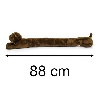 88cm Pug Draught Excluder | Plush Fabric Dog Shaped Door Draft Excluder - Brown