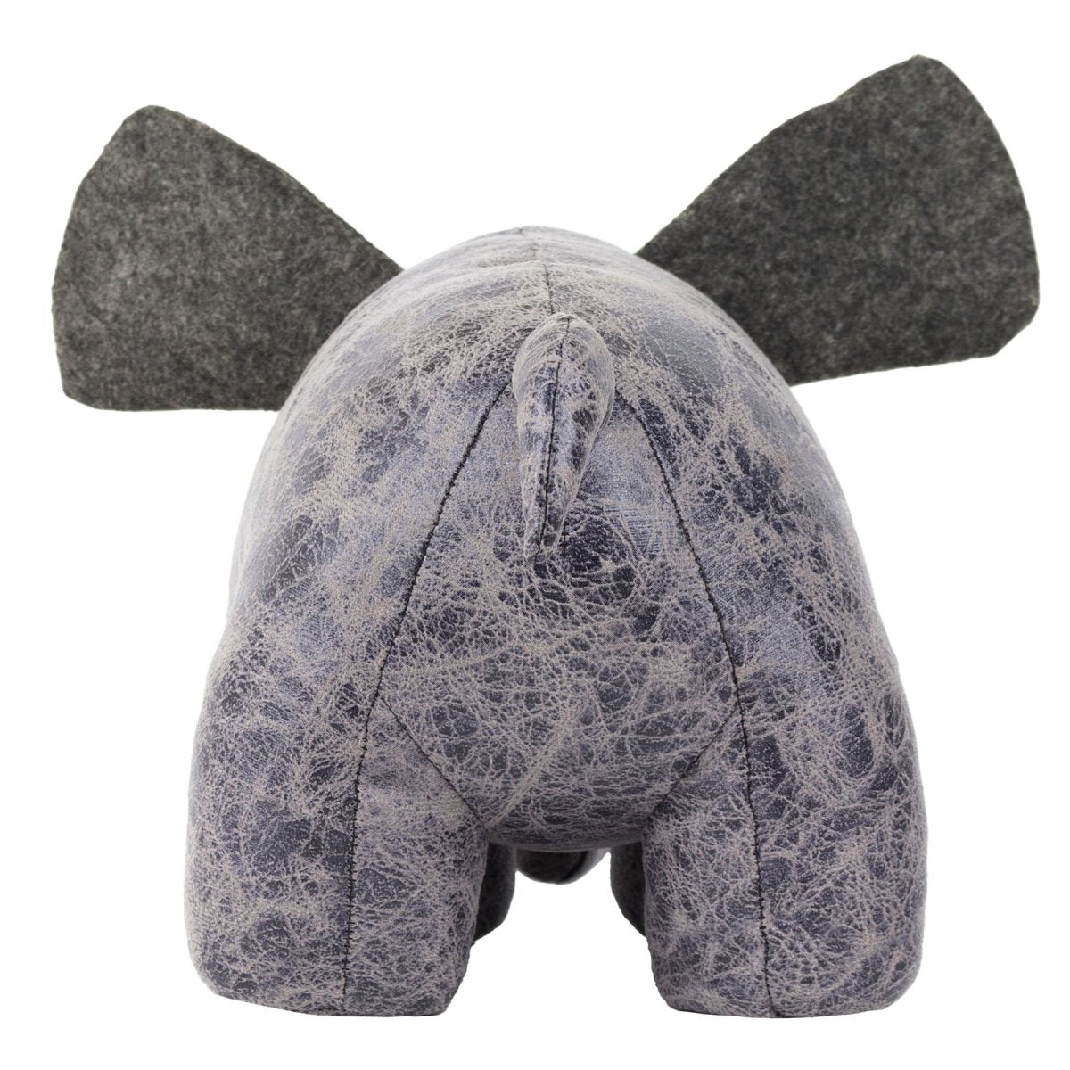 Ernest Elephant Doorstop | Grey Faux Leather Animal Door Stop 28cm - 1.4kg - Doorstop