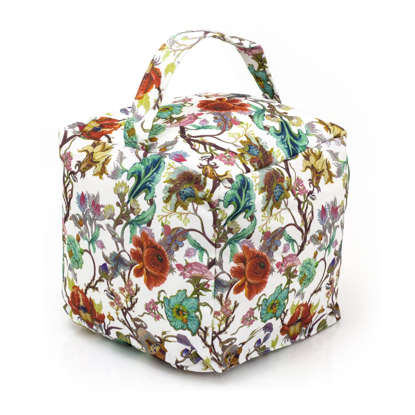 William Morris Anthina Fabric Cube Doorstop | Botanical Floral Square Door Stop