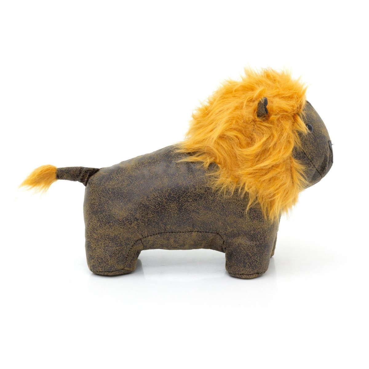 Leo Lion Doorstop | Faux Leather Lion Shaped Safari Door Stop - 27cm - Doorstop