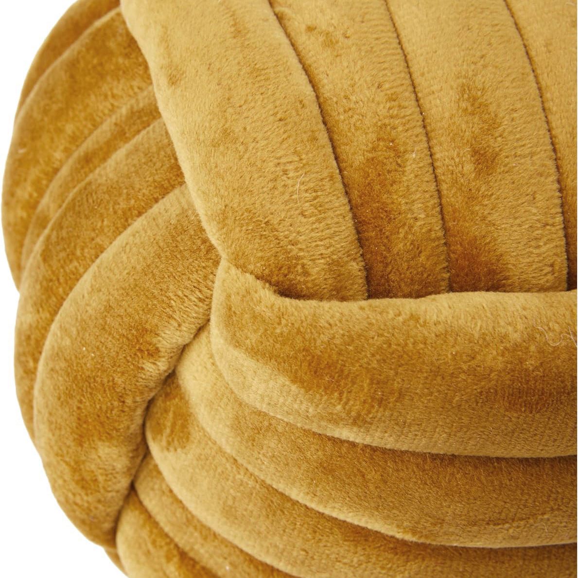 Ochre Fabric Nautical Knot Doorstop | Coastal Monkey's Fist Door Stop - 14cm - Doorstop