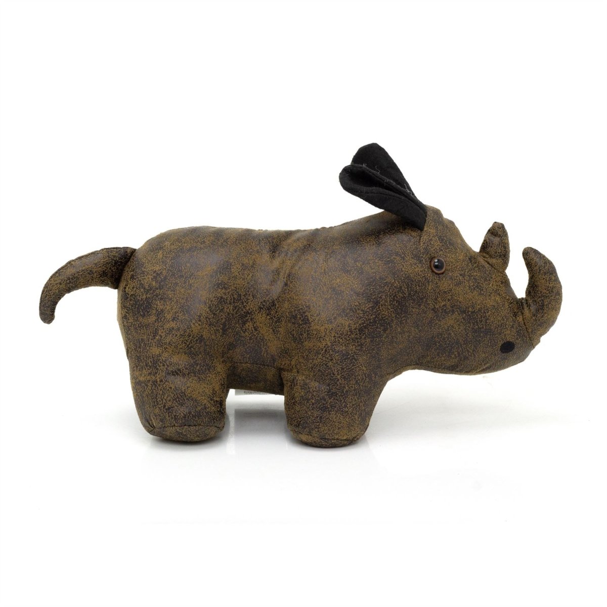 Rollo Rhino Doorstop | Faux Leather Rhino Door Stop with Felt Ears 1.4Kg - 32cm - Doorstop