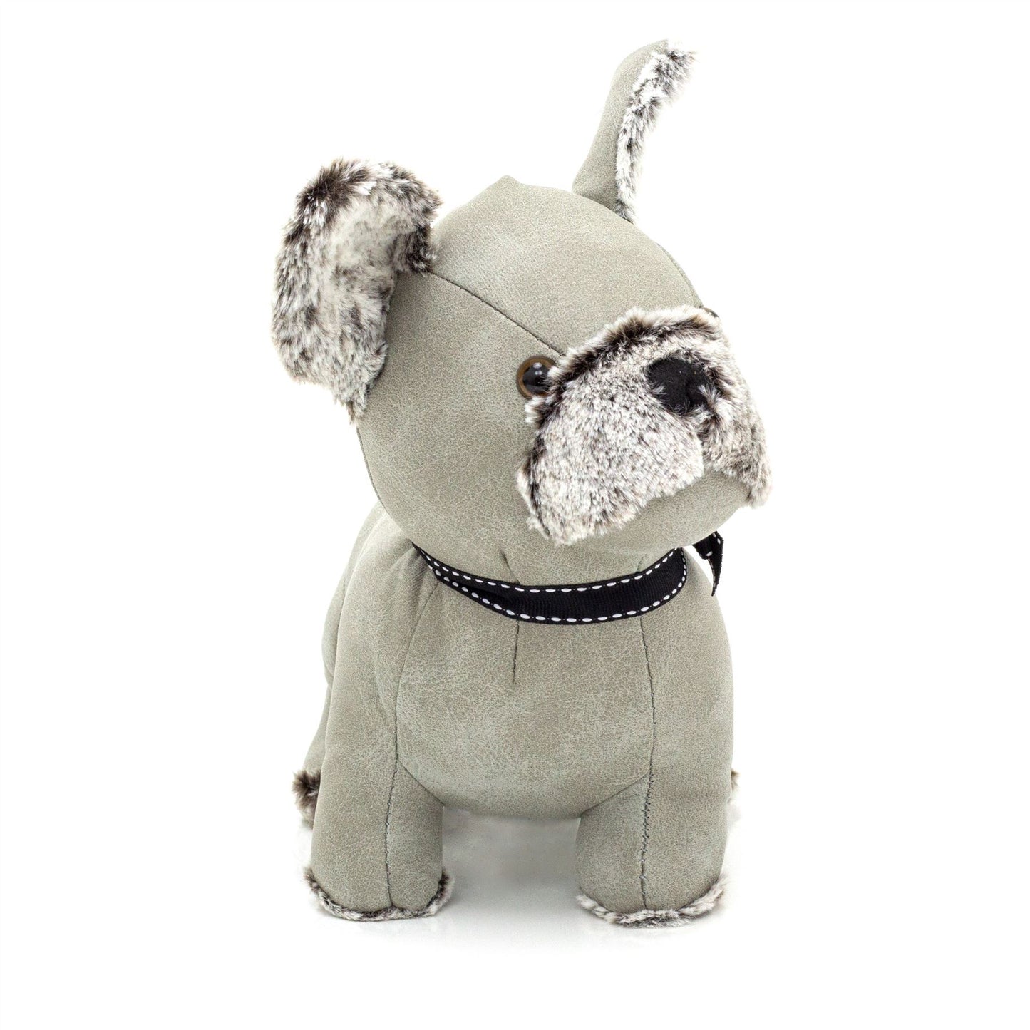 Chico Chihuahua Doorstop | Faux Leather Weighted Grey Puppy Dog Door Stop 1.7kg