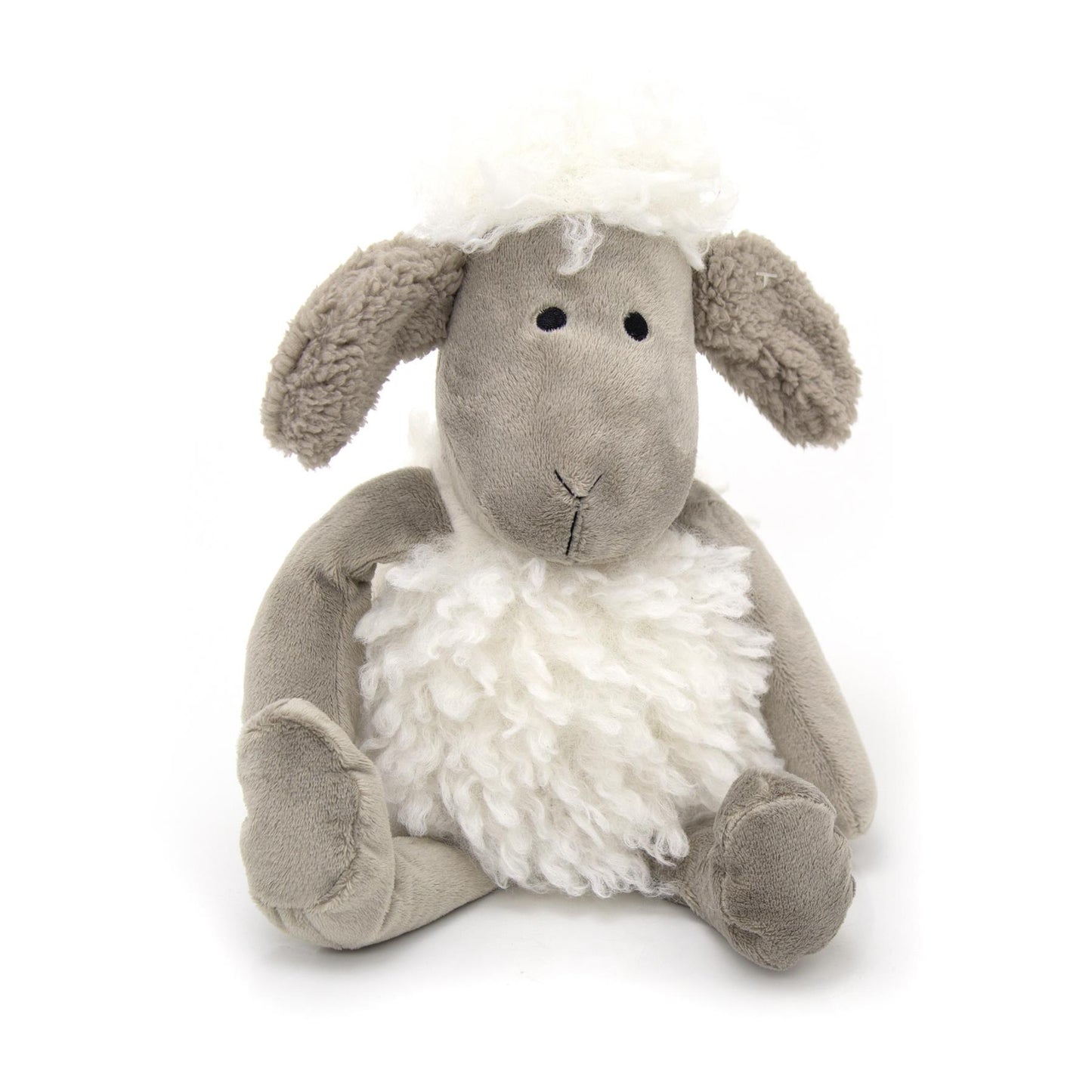 Cute Woolly Sheep Fabric Doorstop | Decorative Animal Door Stop - Grey Ears
