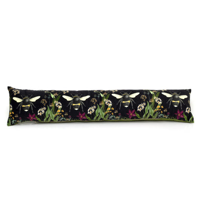 Midnight Garden Bee Draught Excluder | Floral Bee Draft Excluder For Doors 88cm