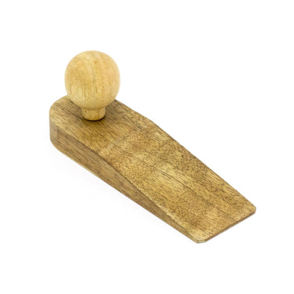 Traditional Wooden Door Stop Wedge | Mango Wood Decorative Door Stopper Wedge | Floor Door Stop Doorstop Wedge - Colour Varies One Supplied