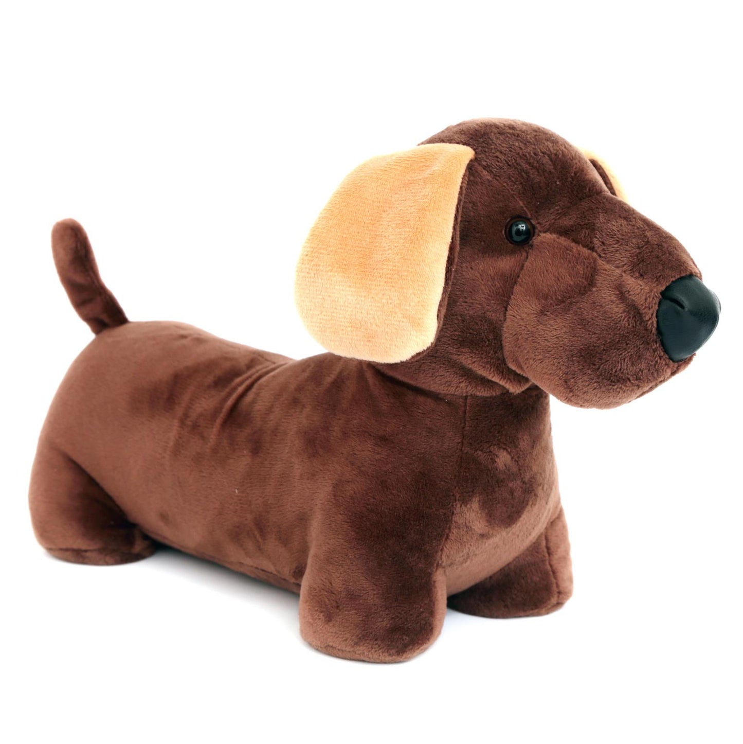 Adorable Sausage Dog Dachshund Puppy Doorstop - Novelty Animal Door Stop - Brown