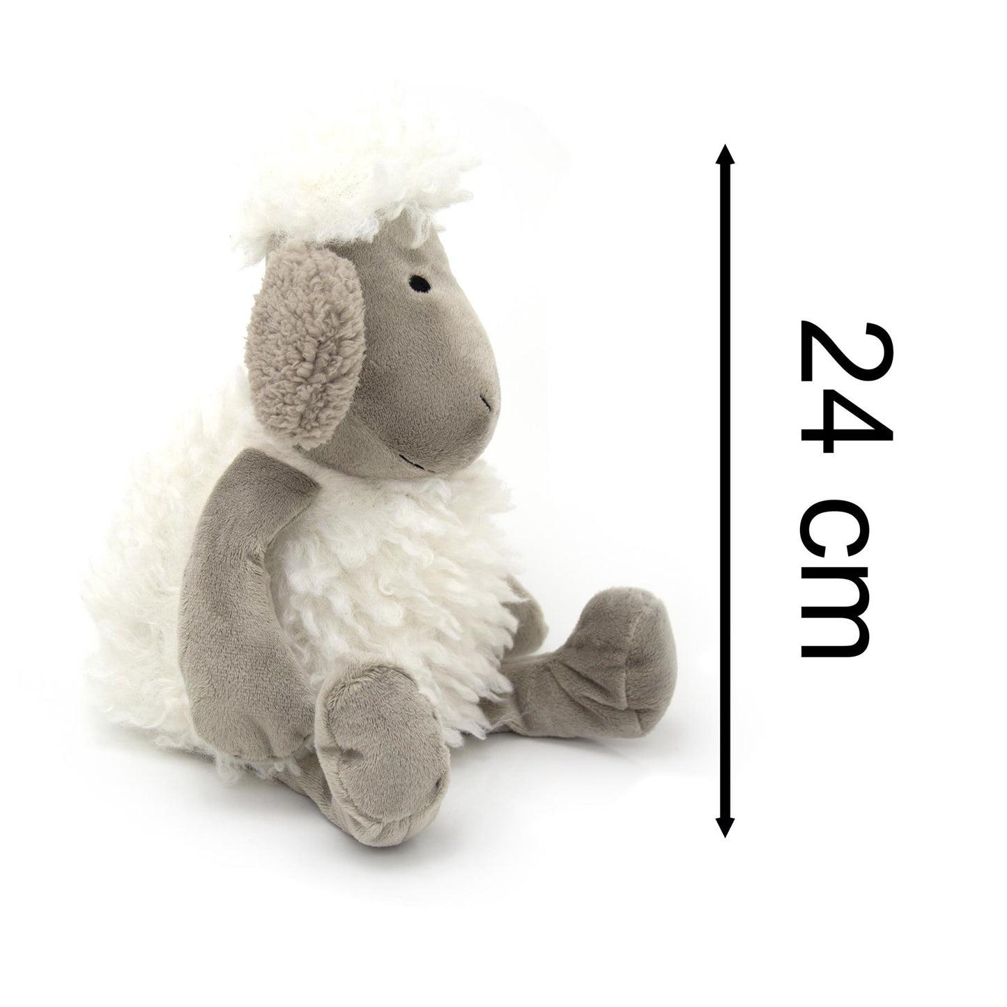 Cute Woolly Sheep Fabric Doorstop | Decorative Animal Door Stop - Grey Ears