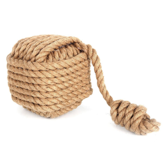 15cm Nautical Square Monkey's Fist Rope Doorstop ~ Natural Rope Door Stop - Doorstop