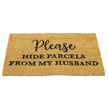 Hyde Parcels Doormat | Funny 60x40cm Rectangular Entrance Door Mat | Non-slip Pvc Backed Natural Coir Doormat