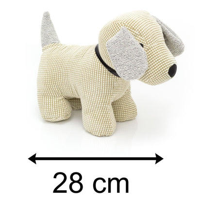Cute Puppy Dog Doorstop | Novelty Decorative Fabric Animal Door Stop | Puppy Door Stopper - Beige