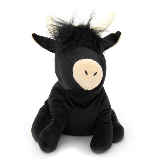Scottish Highland Cow Fabric Doorstop | Decorative Animal Door Stop - Black