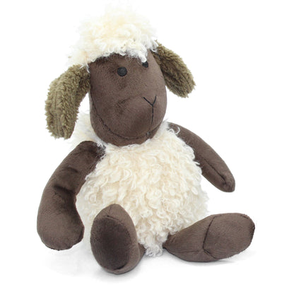 Cute Woolly Sheep Fabric Doorstop - Novelty Animal Door Stop - Brown Ear