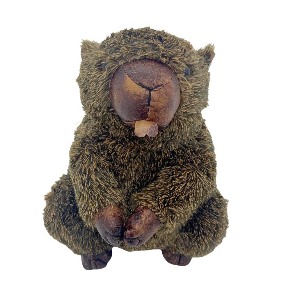 Bertie Beaver Door Stop, 29cm Weighted Faux Fur Animal Doorstop - 1.9kg