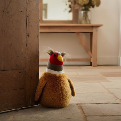 Monty Pheasant Door Stop, 23cm Weighted Faux Fur Bird Doorstop - 1.5kg