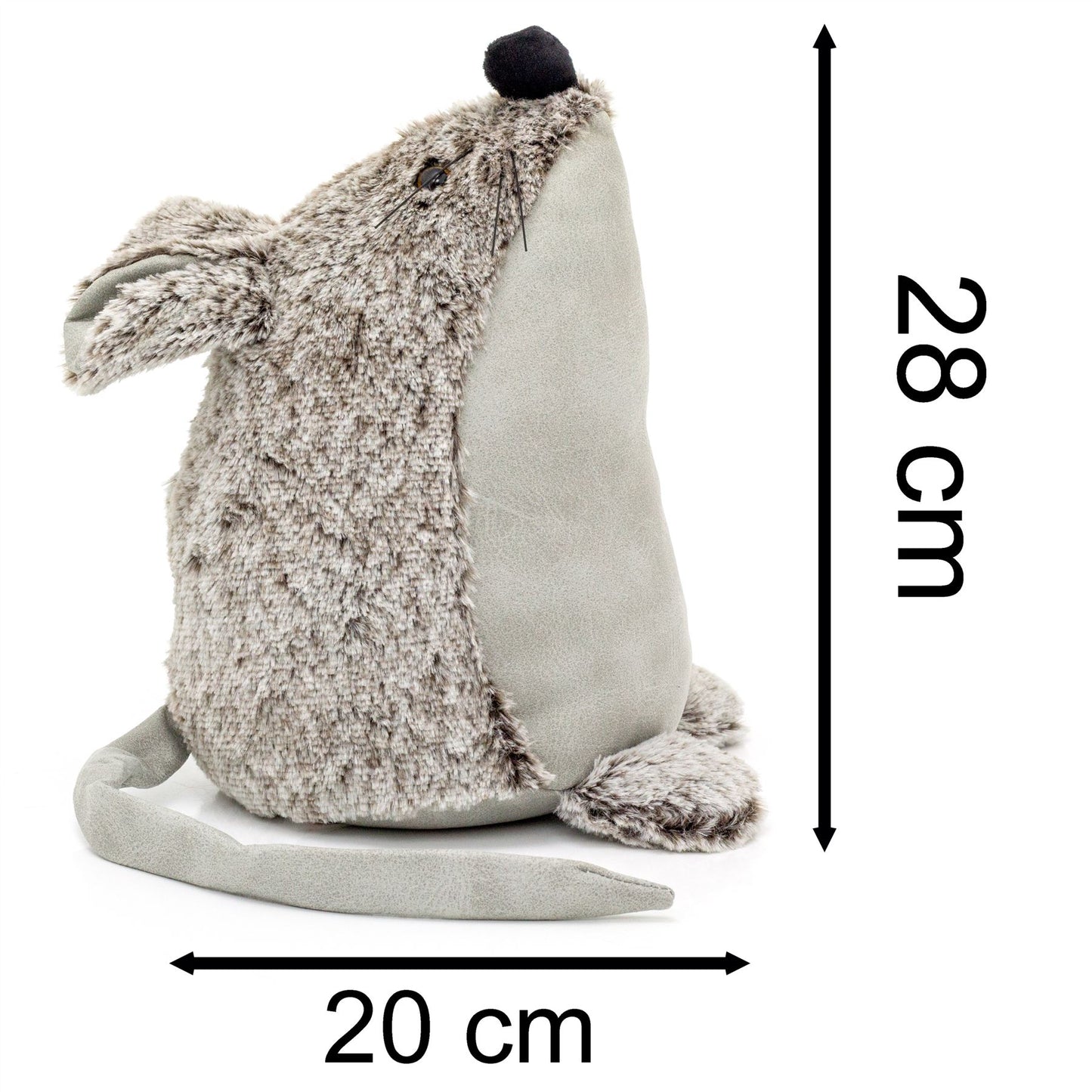 Bella Mouse Doorstop | Faux Leather Weighted Grey Mouse Animal Door Stop 1.8kg